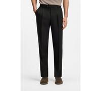 BOSS Tapered-fit trousers in linen - Style C-Perin-DPL-262_ME, 50569722 Black 36L