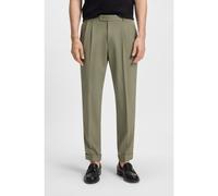 BOSS Tapered-fit trousers in micro-patterned virgin wool - Style C-Perin-DPL-TU-253, 50545822 Green 34R