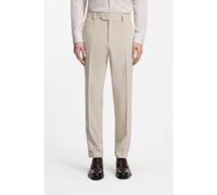 BOSS Tapered-fit trousers in wool-blend seersucker fabric - Style L-Peet-Flat-253, 50561681 Beige 34R