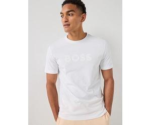 BOSS Te_Logo Central Large Logo T-Shirt, White, Size 3Xl, Men White