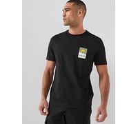 BOSS Te_Plain Small Chest Graphic T-Shirt, Black, Size S, Men Black