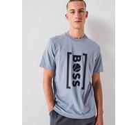 BOSS Relaxed-fit T-shirt with tennis-inspired mesh-print logo - Style Tee Iconic TL, 50543905 Grey XXL