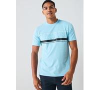 BOSS Tee Iconic Zone Large Logo T-Shirt - Light Blue, Light Blue, Size S, Men Light Blue