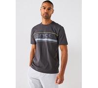 BOSS Tee Iconic Zone Regular Fit Large Logo T-Shirt - Dark Grey, Dark Grey, Size M, Men Dark Grey