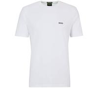 Boss Mens BOSS GREEN T-Shirt with Logo Design Stretch Cotton S White