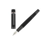 BOSS Textured-barrel fountain pen with signature-stripe ring - Style Fountain pen Core Iconic Black, 58464914 Black pcs.