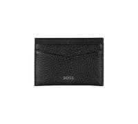 BOSS Textured Black Leather Logo 2CC Card Holder