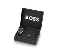 BOSS Textured-dial watch and card holder gift set - Style PRINCIPLE GIFTSET, 58565093 Black pcs.