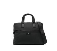BOSS textured-fabric document case with embossed logo - Black OS