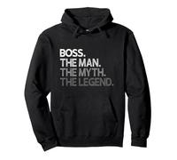 Boss: The Man Myth Legend Pullover Hoodie, Adult Unisex, Black, Large