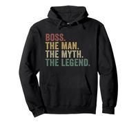 Boss The Man The Myth The Legend Funny Vintage Manager Pullover Hoodie