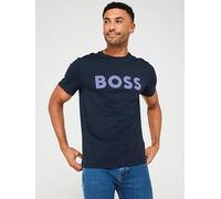 BOSS Mens Thinking 1 Cotton-Jersey T-Shirt with Rubber-Print Logo