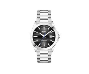 BOSS Three Hand Quartz Movement Watch for Men Strike Collection with Silver Stainless Steel Bracelet - 1514170