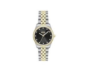 BOSS Three Hand Quartz Movement Watch for Women Graceful Precious Collection with Stainless Steel Bracelet - Available in Two-Tone or Gold Version