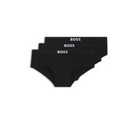 BOSS Three-pack low-rise briefs in stretch cotton - Style HipBr 3P BOSS ONE, 50546561 Black XS