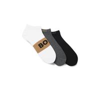 BOSS Three-pack of ankle-length socks in a cotton blend - Style 3P AS Logo CC, 50543482 White / Grey / Black 5.5-8