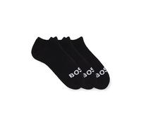 BOSS Three-pack of ankle-length socks with contrast logos - Style 3P AS Logo CC W, 50502073 Black 3-4.5