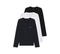 BOSS Three-pack of cotton T-shirts with logo embroidery - Style LSShirtRN 3P Classic, 50492321 Black / White / Blue L