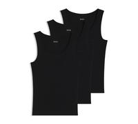 BOSS Three-pack of cotton underwear vests with embroidered logos - Style TankTop3P RibClassic, 50542132 Black L