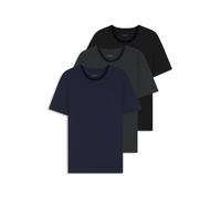 BOSS Three-pack of logo-embroidered T-shirts in cotton - Style TShirt RN 3P Classic, 50475284 Black / Grey / Blue XXL
