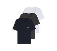 BOSS Three-pack of logo-embroidered T-shirts in cotton - Style TShirt RN 3P Classic, 50475284 White / Blue / Grey M