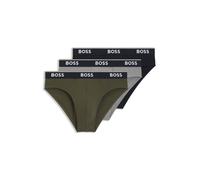 BOSS Three-pack of logo-waistband briefs in stretch cotton - Style Brief 3P Power, 50554683 Grey / Green / Blue XS