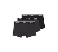 BOSS Three-pack of logo-waistband trunks in stretch cotton - Style Trunk 3P Power Desig, 50531701 Black / Grey L