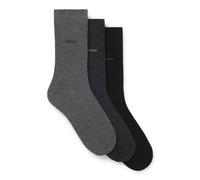 BOSS Three-pack of regular-length socks in stretch fabric - Style 3P RS Uni CC, 50469839 Black / Grey 5.5-8