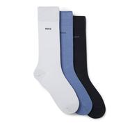 BOSS Three-pack of regular-length socks in stretch fabric - Style 3P RS Uni CC, 50469839 Black / White / Blue 9-11