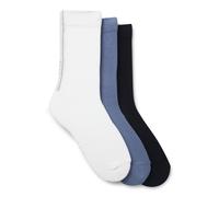 BOSS Three-pack of regular-length socks with structured tape - Style 3P QS Rib Tape CC, 50554542 White / Blue 9-11