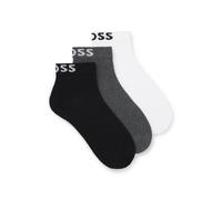 BOSS Three-pack of short-length socks with logos - Style 3P SH Logo CC SP W, 50533849 White / Grey / Black 5.5-8