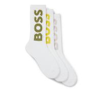BOSS Three-pack of short socks with large logos - Style 3P QS Rib Logo CC, 50524259 White 9-11