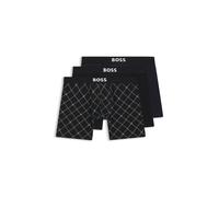 BOSS Three-pack of stretch-cotton boxer briefs - Style BoxerBr3P BOSS ONE D, 50549856 Black S