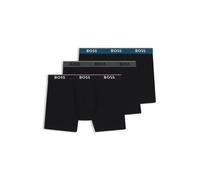 BOSS Three-pack of stretch-cotton boxer briefs with logos - Style BoxerBr 3P Power, 50531691 Black L