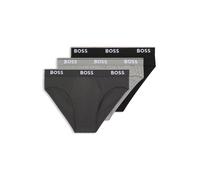 BOSS Three-pack of stretch-cotton briefs with logo waistbands - Style Brief 3P Power, 50475273 Black / Grey L