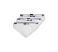 BOSS Three-pack of stretch-cotton briefs with logo waistbands - Style Brief 3P Power, 50475273 White L
