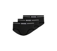 BOSS Three-pack of stretch-cotton trunks with logo waistbands - Style HipBr 3P Bold, 50510679 Black L