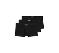 BOSS Three-pack of stretch-cotton trunks with logo waistbands - Style Trunk 3P BOSS ONE, 50544263 Black XXL