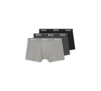 BOSS Power Cotton Logo Waistband Trunks, Pack of 3