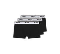BOSS Three-pack of stretch-cotton trunks with logo waistbands - Style Trunk 3P Power, 50475274 Black S