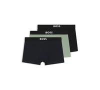 BOSS Three-pack of trunks in stretch cotton - Style Trunk 3P BOSS ONE, 50544263 Black / Green / Blue XL