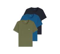 BOSS Three-pack of underwear T-shirts in cotton - Style TShirtRN 3P Classic, 50532470 Green / Blue XL