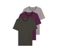 BOSS Three-pack of underwear T-shirts with embroidered logos - Style TShirtRN 3P Classic, 50505810 Purple / Grey S
