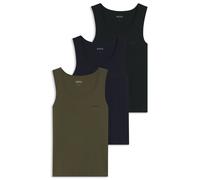 BOSS Three-pack of underwear vests in rib-knit cotton - Style TankTop3P RibClassic, 50542132 Black / Green / Blue L