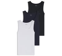 BOSS Three-pack of underwear vests in rib-knit cotton - Style TankTop3P RibClassic, 50542132 Black / White / Blue M
