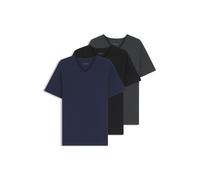 BOSS Three-pack of V-neck underwear T-shirts in cotton - Style TShirtVN 3P Classic, 50475285 Black / Grey / Blue XXL