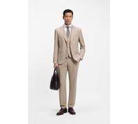 BOSS Three-piece regular-fit suit in patterned stretch wool - Style H-Jeckson-3Pcs-253, 50558712 Beige