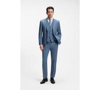 BOSS Three-piece regular-fit suit in patterned virgin wool - Style H-Jeckson-3Pcs-263, 50567248 Light Blue 46R