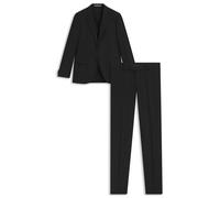 BOSS Three-piece slim-fit suit in patterned virgin wool - Style H-Huge-3Pcs-253, 50551771 Black 38R