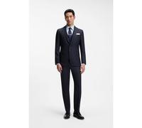 BOSS Three-piece slim-fit suit in virgin wool and silk - Style L-Harvers-3Pcs-241, 50560829 Dark Blue